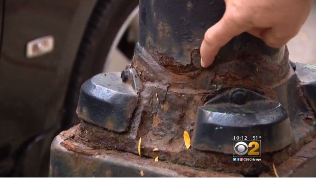 rusted light poles