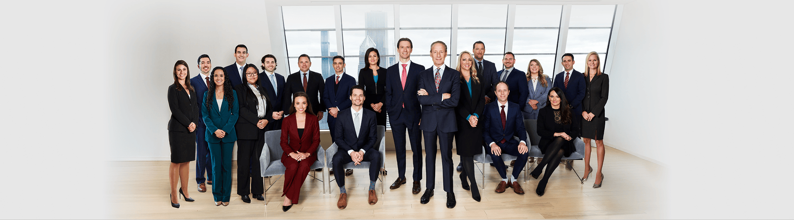 A group photo of the Chicago injury lawyers of Salvi, Schostok & Pritchard P.C.