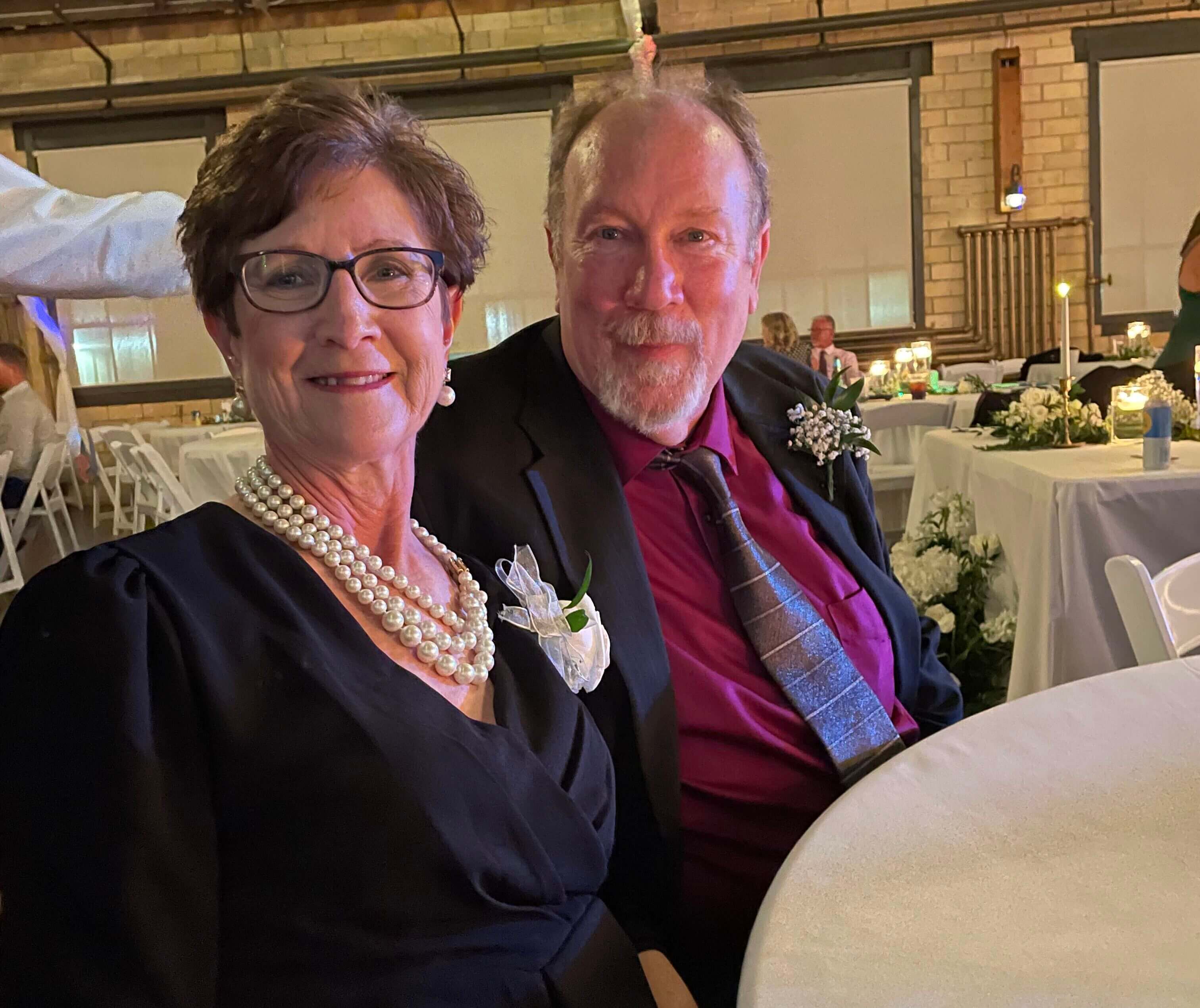 George and Donna Julian, pictured at a wedding they attended.