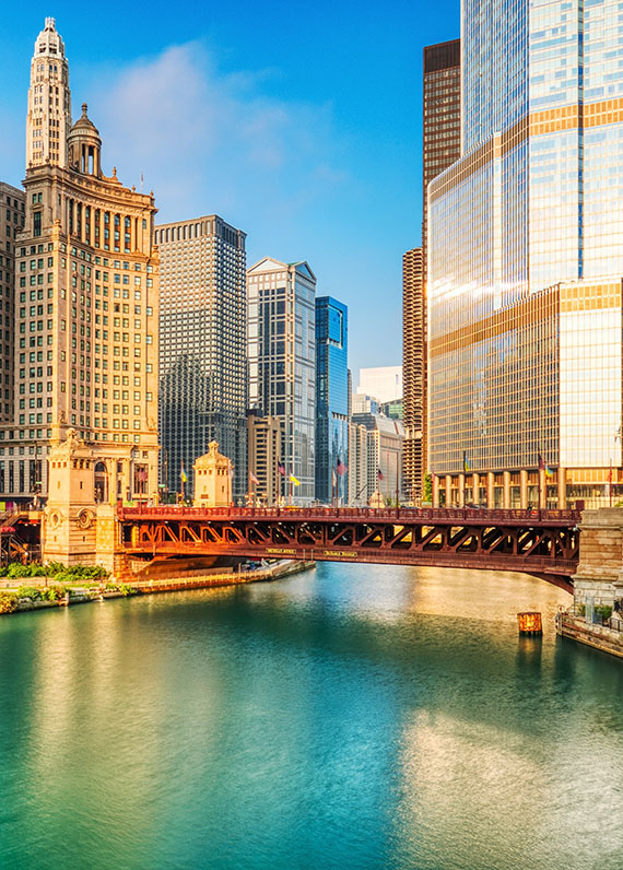 Abogado de lesiones personales en Chicago representado por una fotografía de la ciudad.